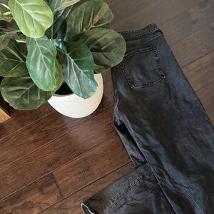 Extra High Rise Wide Leg Black Jeans